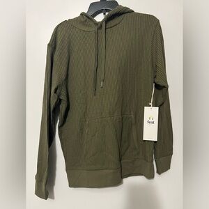 feat Olive Green Lounge Lightweight SOFT Textured Hoodie